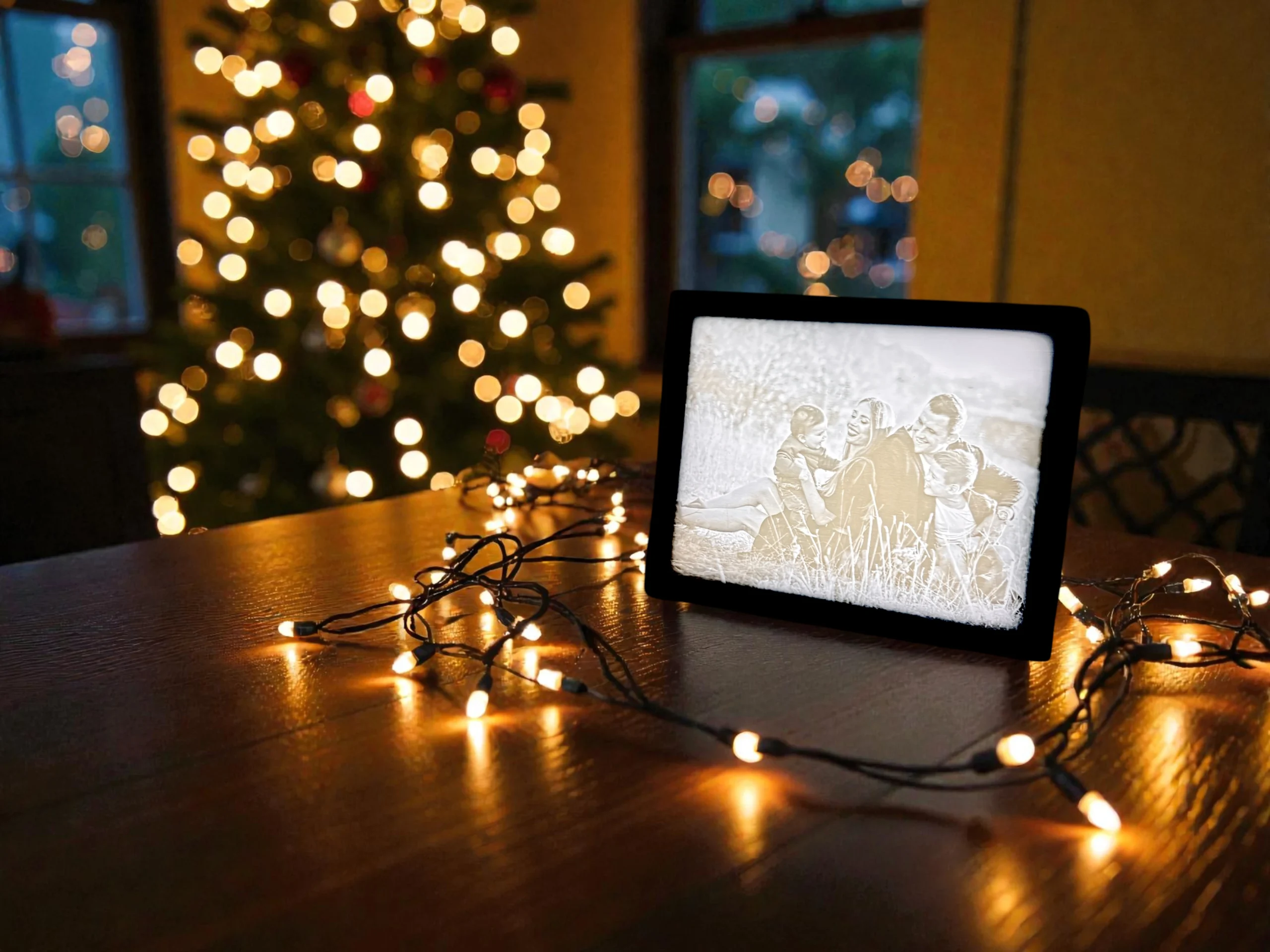 Egyedi 3D Lithophane saját fényképpel LED világítással