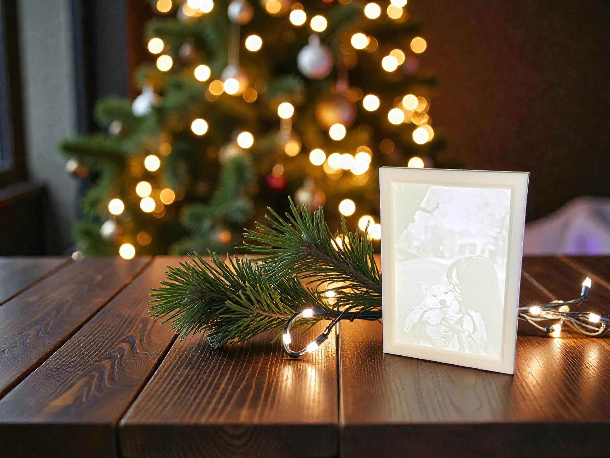 Egyedi 3D Lithophane saját fényképpel (egyenes)